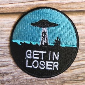 Get In Loser Alien Abduction Ufo Funny Embroidered Iron on Patch